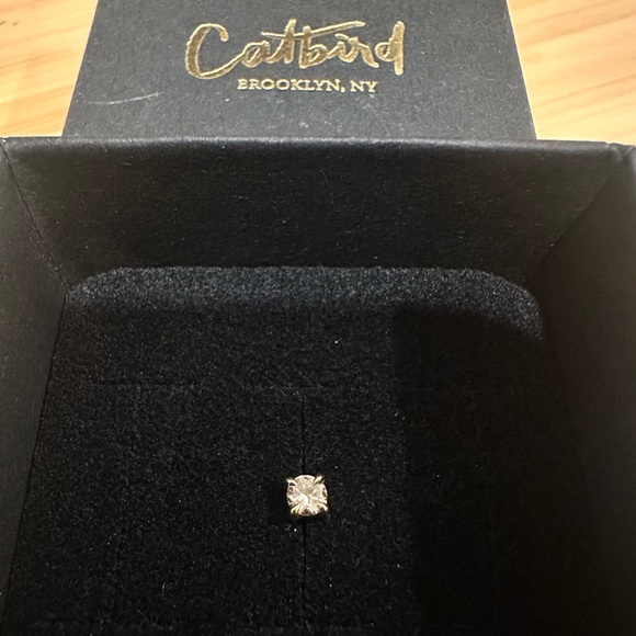 Catbird Angel Hair Diamond Stud Gold Earring, Sparkler (single) - Picture 6 of 7